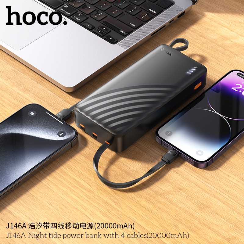 Pin sạc dự phòng Hoco J146a (20.000mah) 4 dây đi kèm