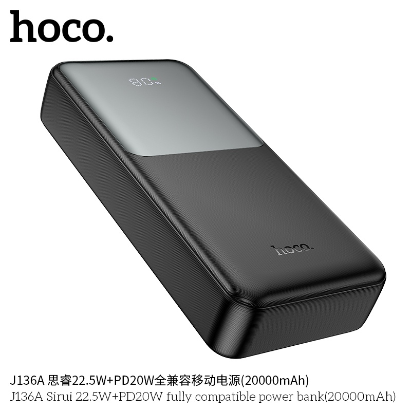 Pin sạc dự phòng sạc nhanh Hoco J136A 22.5W+PD20W (20.000mah)