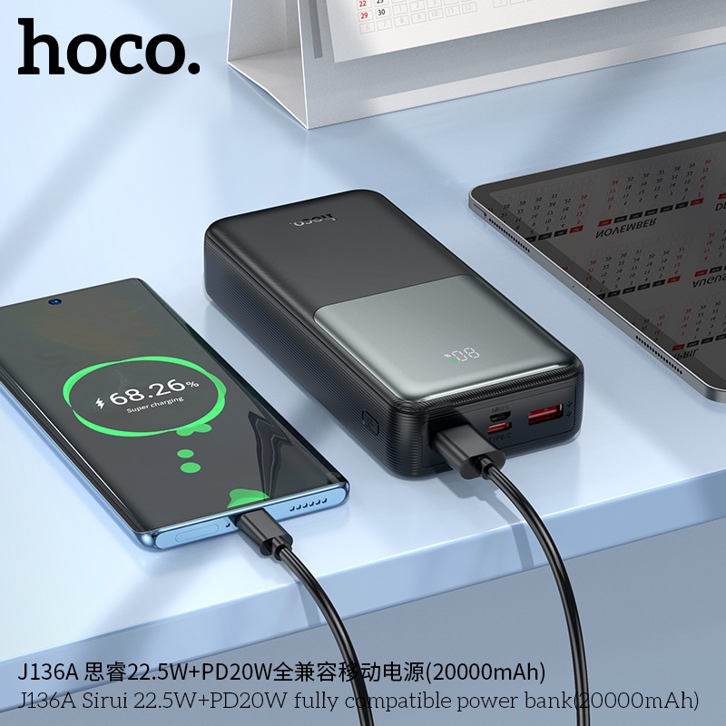 Pin sạc dự phòng sạc nhanh Hoco J136A 22.5W+PD20W (20.000mah)