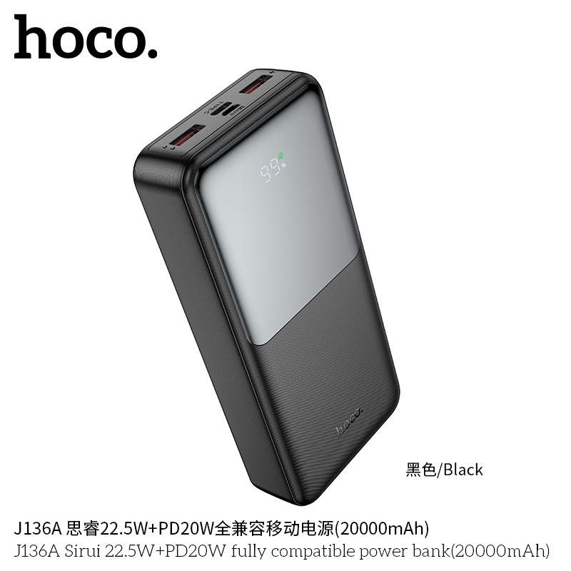 Pin sạc dự phòng sạc nhanh Hoco J136A 22.5W+PD20W (20.000mah)