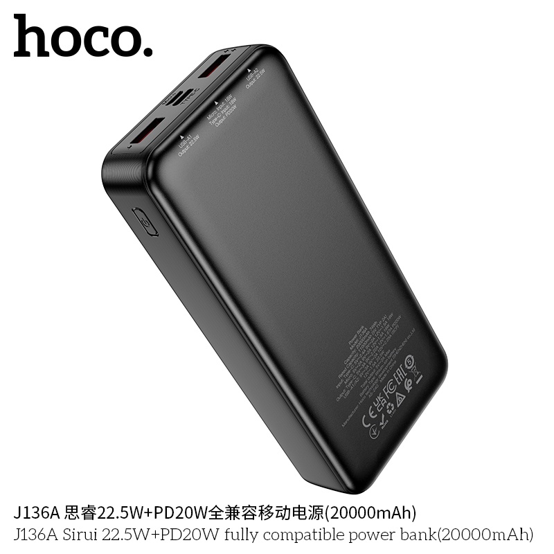 Pin sạc dự phòng sạc nhanh Hoco J136A 22.5W+PD20W (20.000mah)