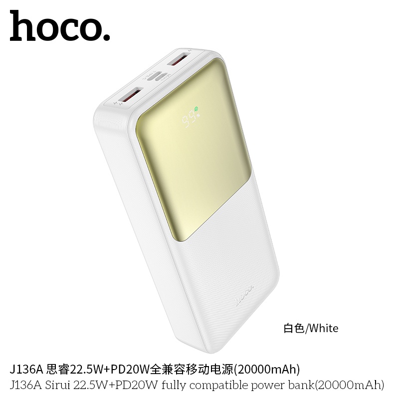 Pin sạc dự phòng sạc nhanh Hoco J136A 22.5W+PD20W (20.000mah)