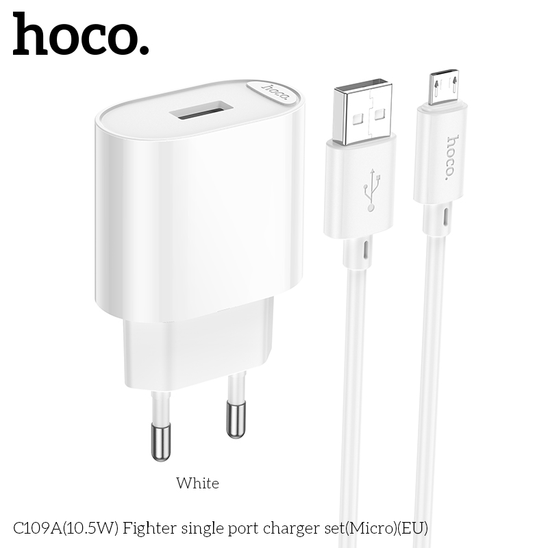 Bộ củ cáp sạc Hoco C109/C109A Micro 10.5W