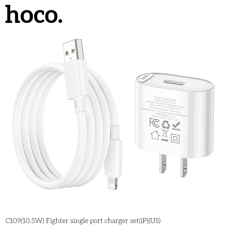 Bộ củ cáp sạc Hoco C109/C109A lightning 10.5W