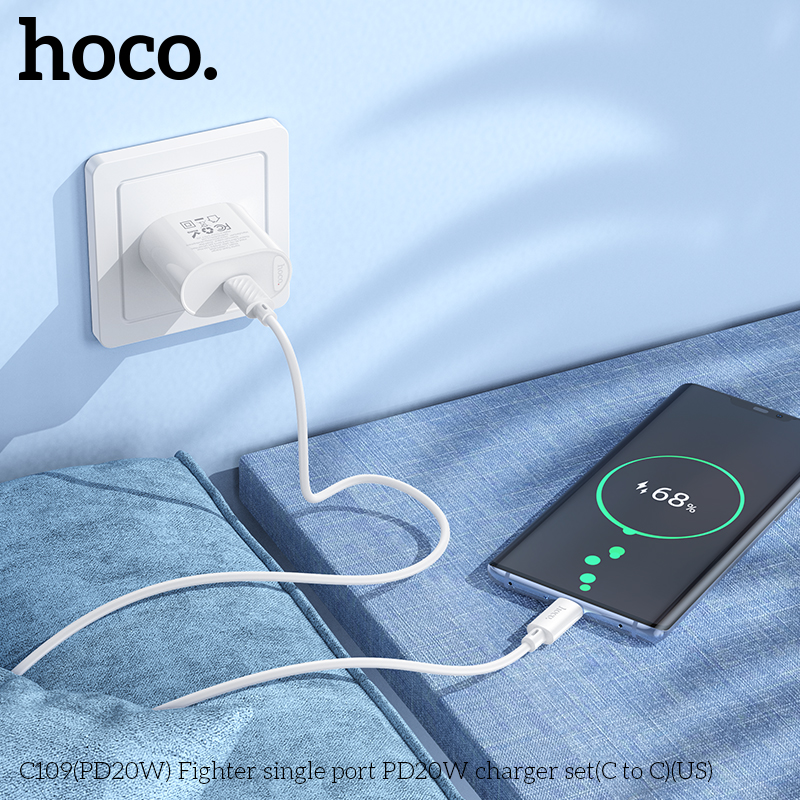 Bộ củ cáp sạc nhanh PD20W Hoco C109/C109A TypeC to Ip