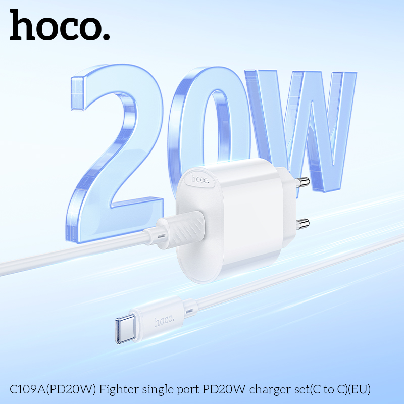 Bộ củ cáp sạc nhanh PD20W Hoco C109/C109A TypeC to TypeC