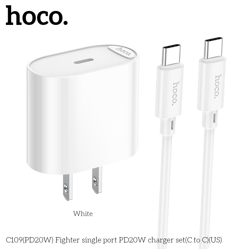 Bộ củ cáp sạc nhanh PD20W Hoco C109/C109A TypeC to TypeC