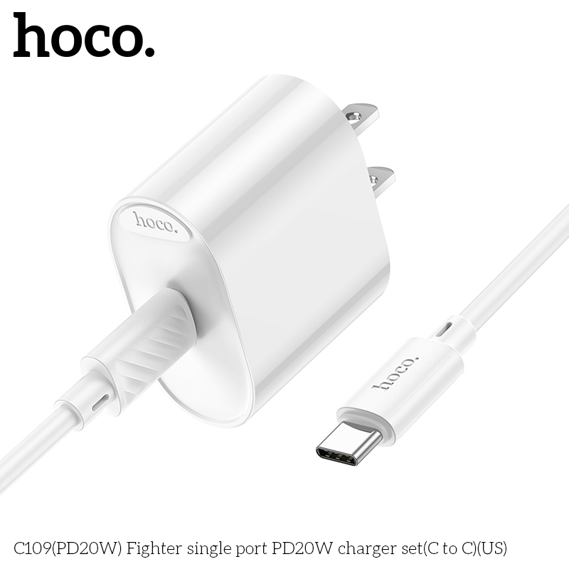 Bộ củ cáp sạc nhanh PD20W Hoco C109/C109A TypeC to TypeC