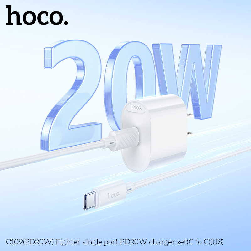 Bộ củ cáp sạc nhanh PD20W Hoco C109/C109A TypeC to TypeC