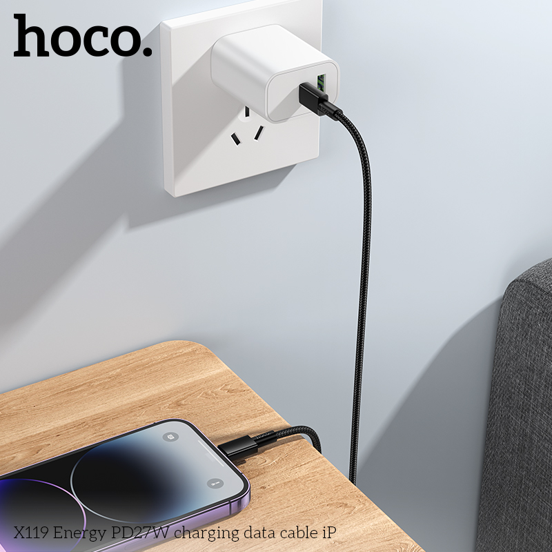 Cáp sạc dây dù Hoco X119 Typec-Lightning PD27W