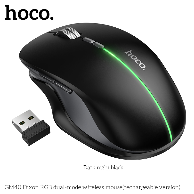 Chuột không dây chế độ kép Hoco GM40 Dixon RGB (phiên bản có thể sạc lại)