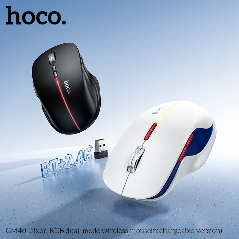 Chuột không dây chế độ kép Hoco GM40 Dixon RGB (phiên bản có thể sạc lại)