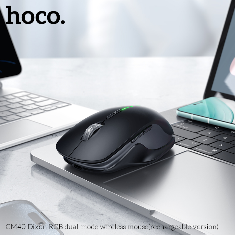 Chuột không dây chế độ kép Hoco GM40 Dixon RGB (phiên bản có thể sạc lại)
