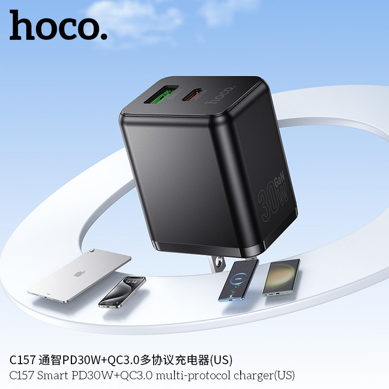 Củ sạc đa giao thức Smart PD30W+QC3.0 Hoco C157 (US)