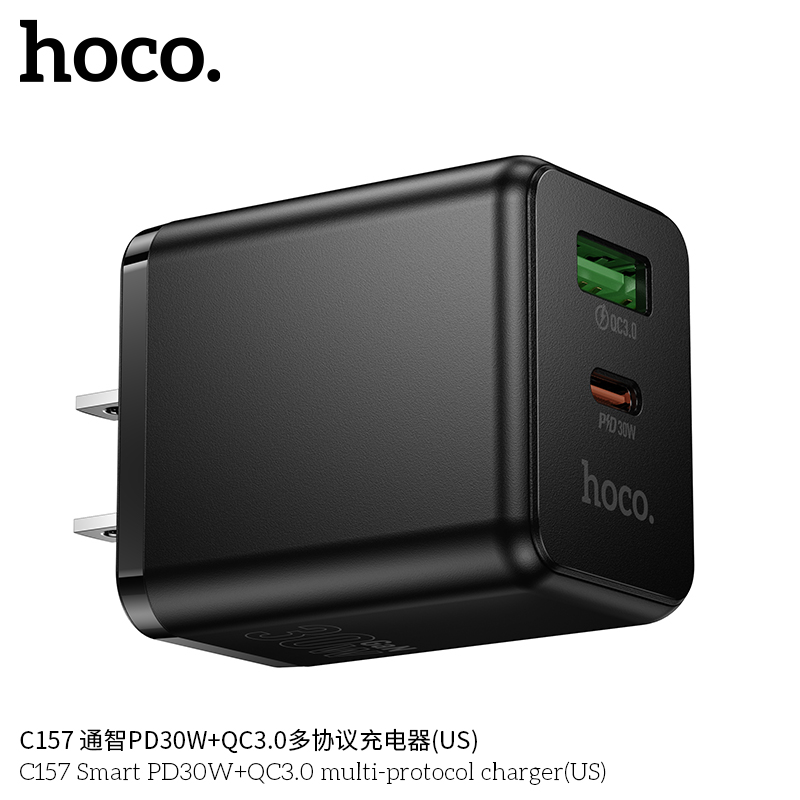 Củ sạc đa giao thức Smart PD30W+QC3.0 Hoco C157 (US)