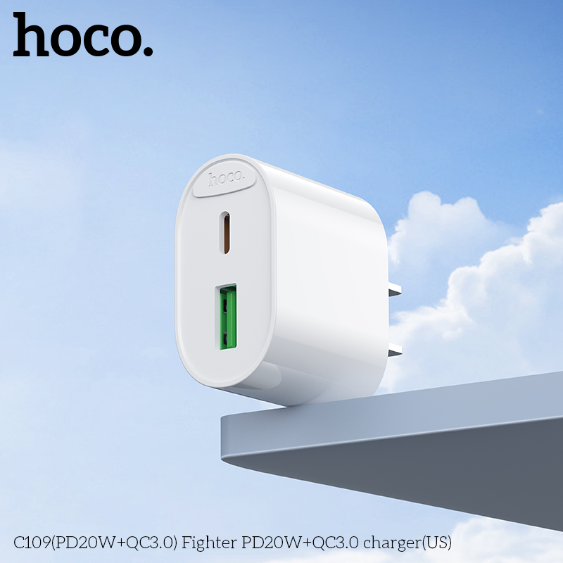 Củ sạc nhanh 2 cổng PD20W+QC3.0 Hoco C109/C109A