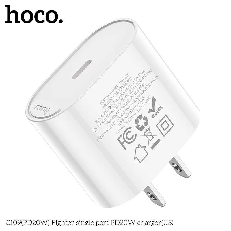 Củ sạc nhanh PD20W Hoco C109/C109A (US/UK)