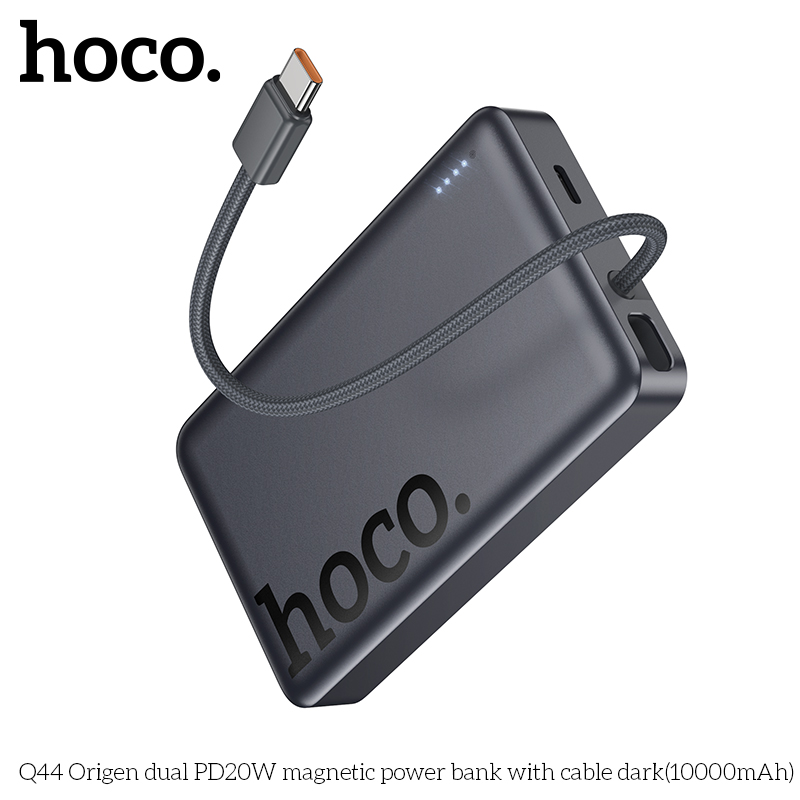 Pin dự phòng từ tính Q44 Origen Dual PD20W kèm cáp màu tối (10000mAh)