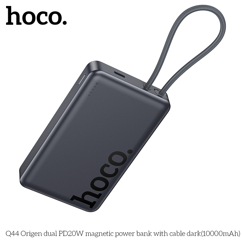 Pin dự phòng từ tính Q44 Origen Dual PD20W kèm cáp màu tối (10000mAh)