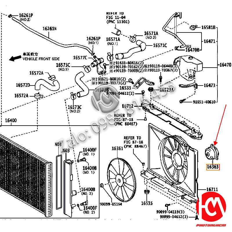 Mô tơ quạt két nước Altis - hàng GT COOLING | GT-8470