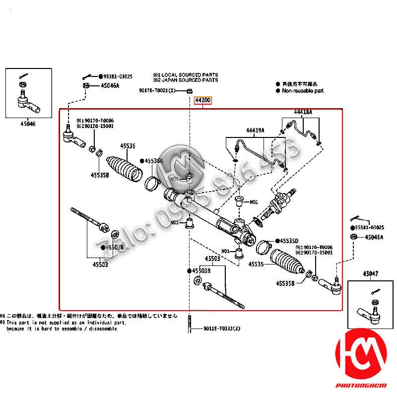 Thước lái Innova - hàng AKYDO | 442000K070