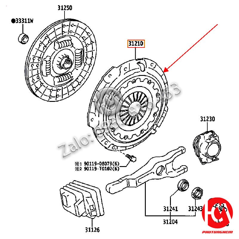 Mâm ép Fortuner - hàng AISIN | CTX170A