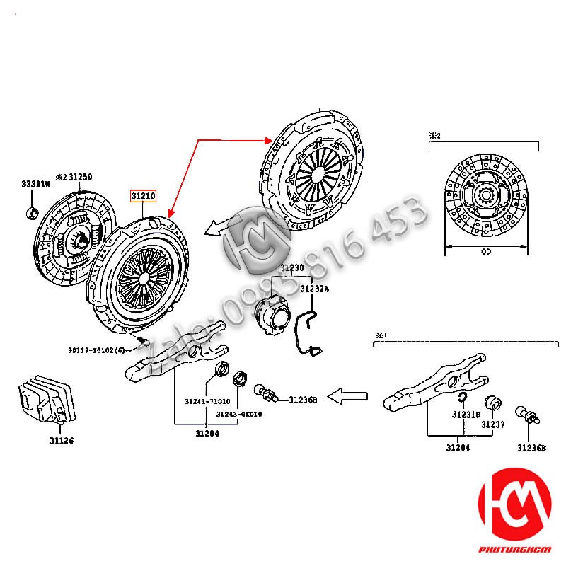 Mâm ép Fortuner - hàng AISIN | CTX115A