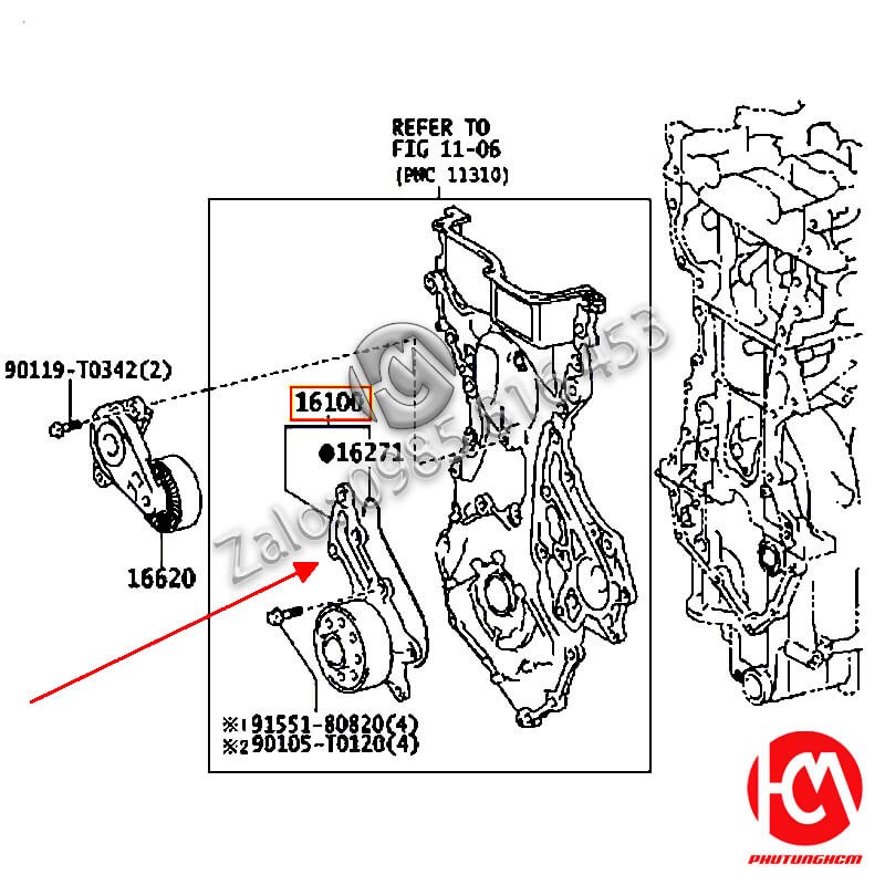 Bơm nước Vios - hàng OEM | 1610009770