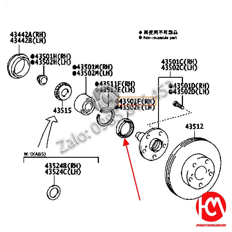 Phốt bánh trước Innova - hàng HKT | 90311T0010