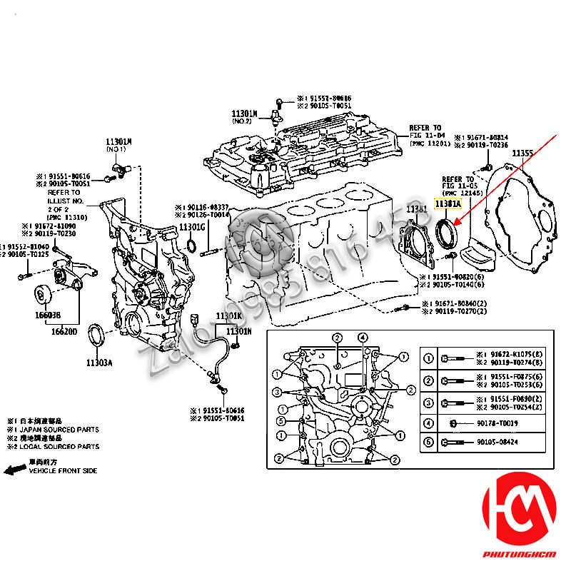 Phốt đuôi cốt máy Innova - hàng NOK | 90311T0058