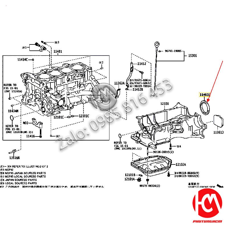 Phốt đuôi cốt máy Vios - hàng OSHIKAWA | 9031175016