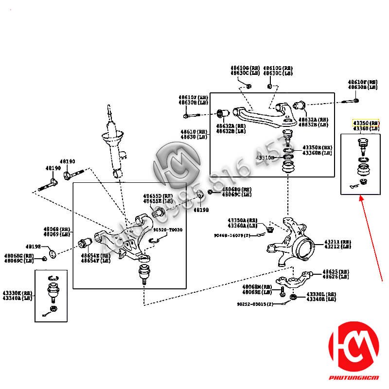 Rô tuyn trụ trên Innova - hàng HKT | 4331009015