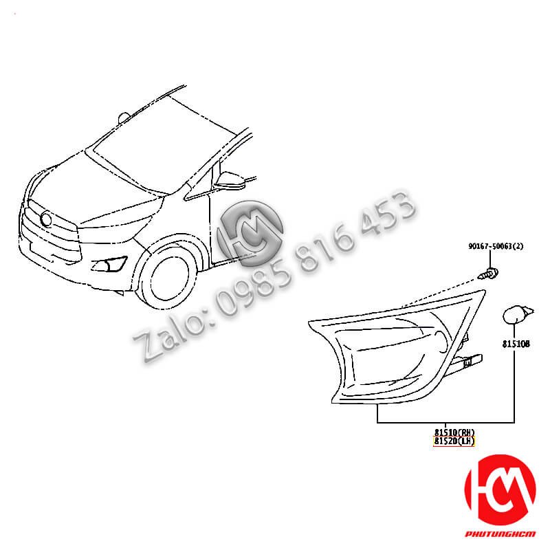 Đèn xi nhan cản trước LH Innova - hàng HKT | 815200K010