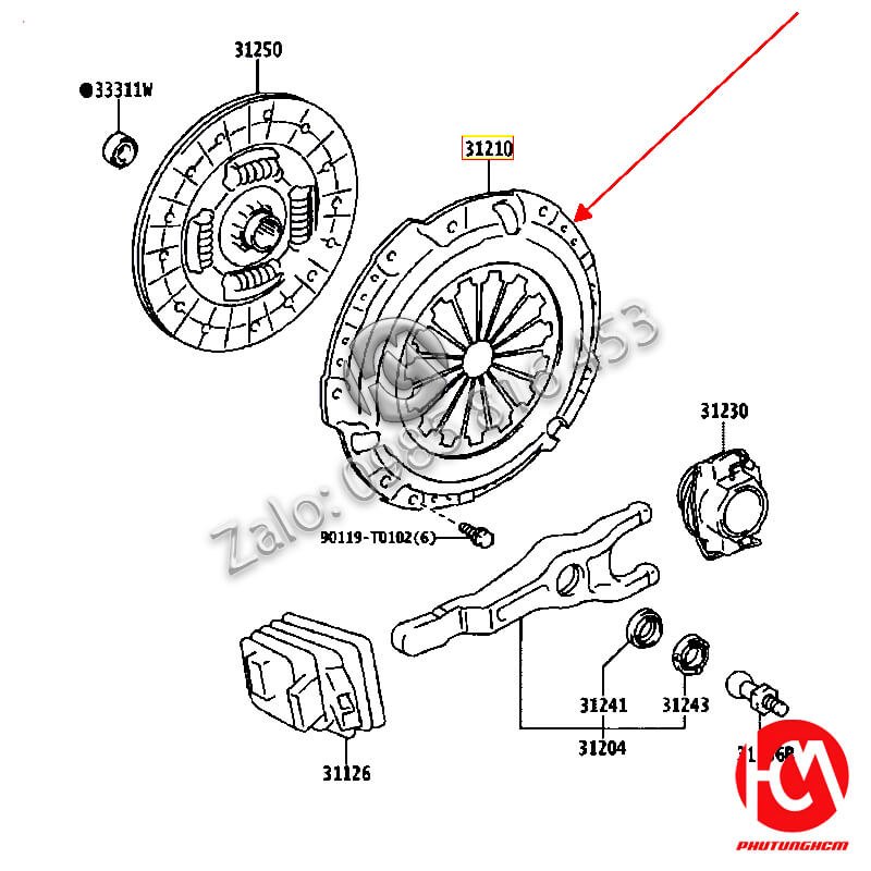 Mâm ép Fortuner - hàng AISIN l| CTX160A