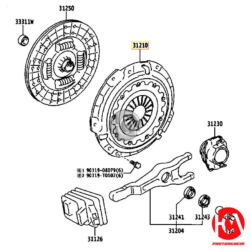 Mâm ép Fortuner - hãng TOYOTA | 312100K280