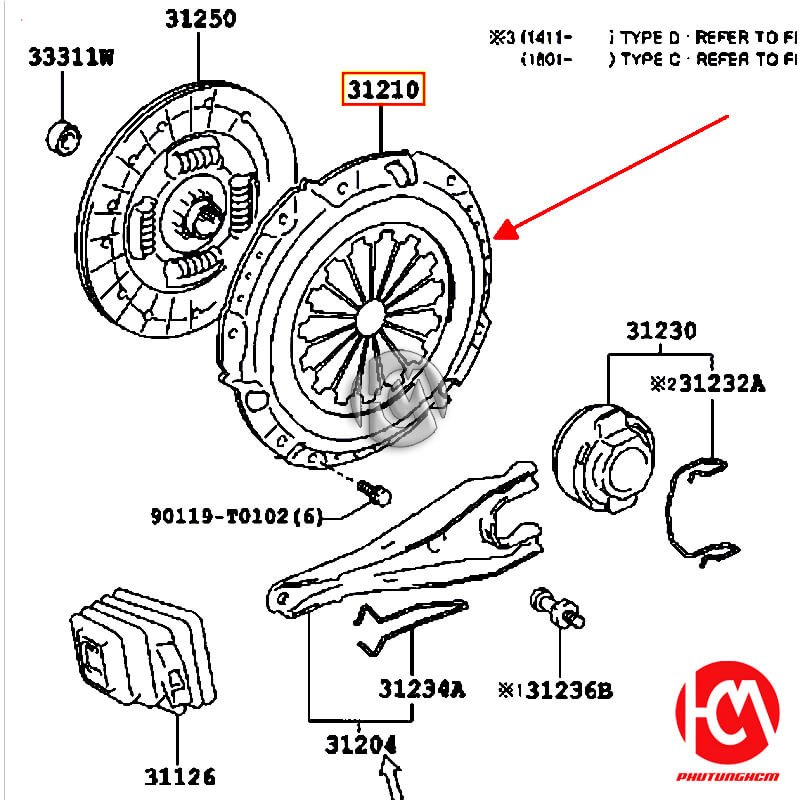 Mâm ép Innova - hãng TOYOTA | 312100K101