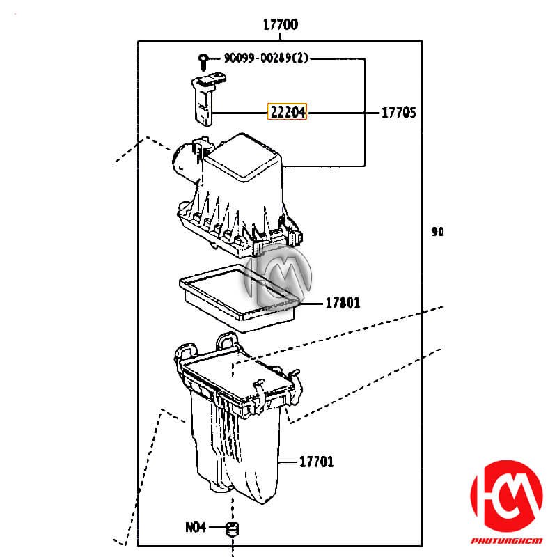 Cảm biến lưu lượng gió Hiace - hãng TOYOTA | 2220475030