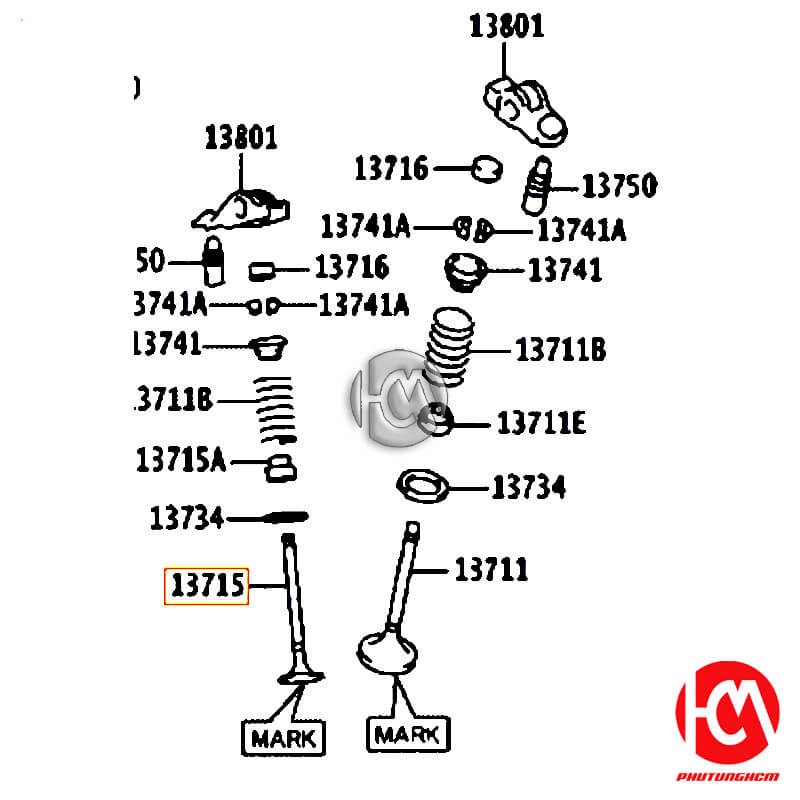 Xupap xả Hilux - hãng TOYOTA | 137150C010