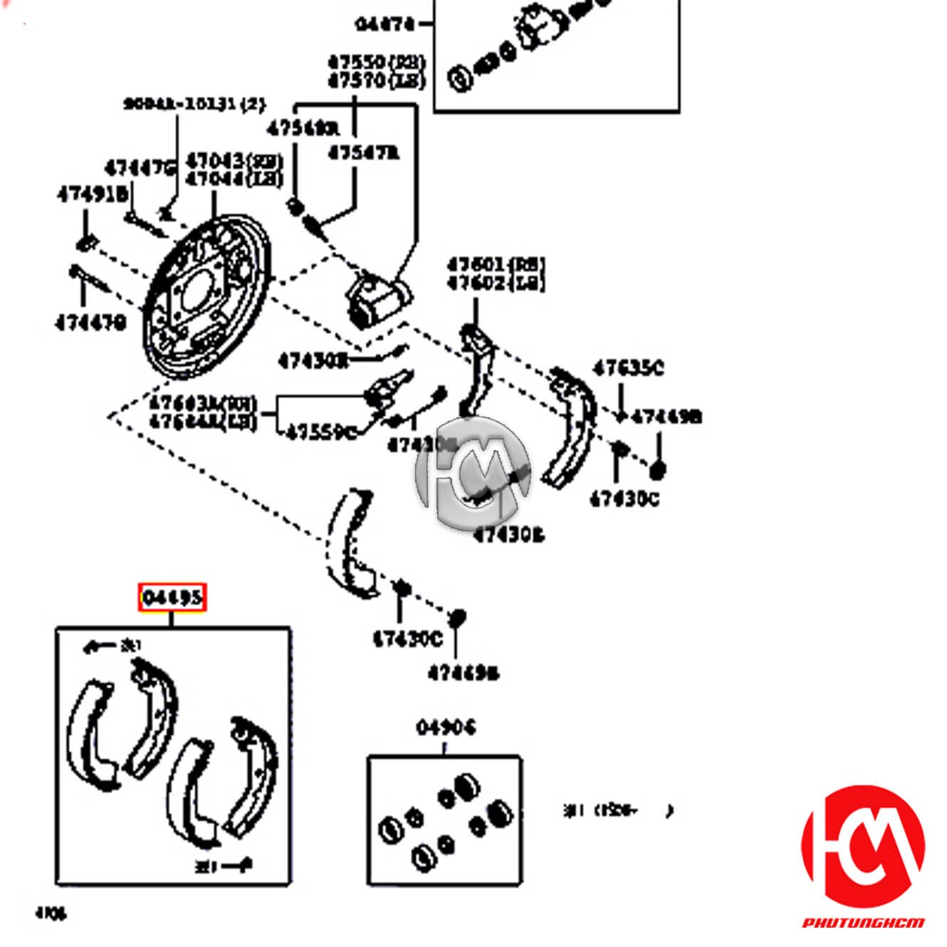 Bố thắng sau Wigo - hãng TOYOTA | 04495BZ111