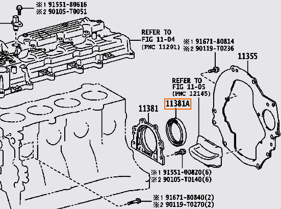 Phốt đuôi cốt máy Innova - hãng TOYOTA | 90311T0058