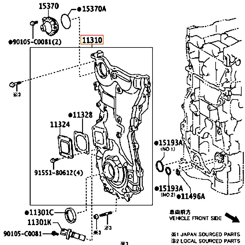 Nắp sên cam Camry - hãng TOYOTA | 113100V040