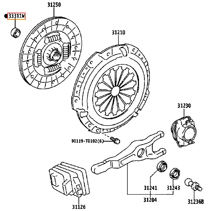 Bạc đạn lá côn Hiace - hãng TOYOTA | 90363T0006