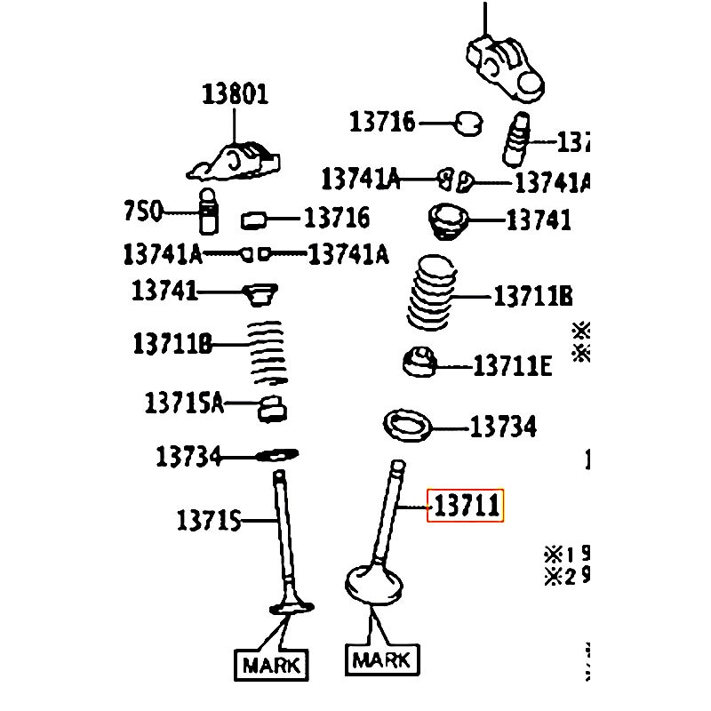 Xupap hút Hilux - hãng TOYOTA | 137110C040