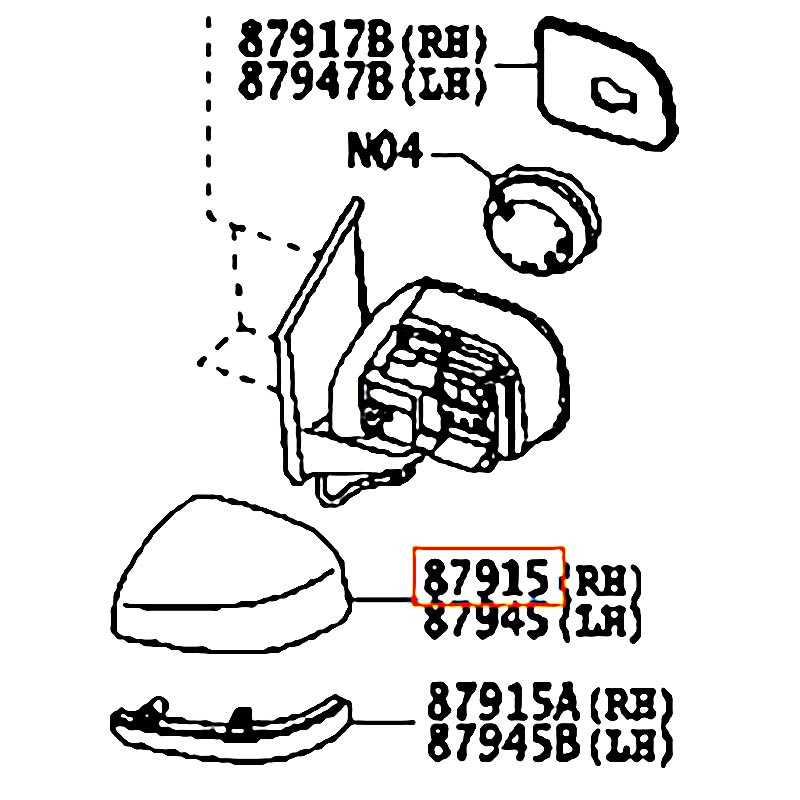 Ốp kính chiếu hậu RH Avanza - hãng TOYOTA | 87915BZ310