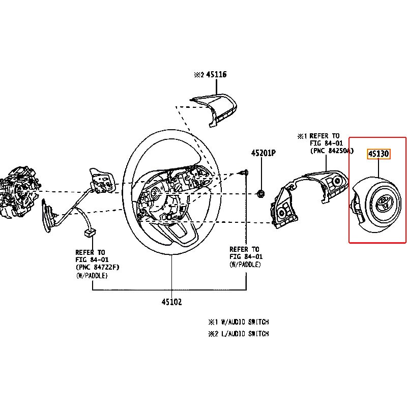 Túi khí vô lăng Raize 2022 - hãng TOYOTA | 45130BZ860C0