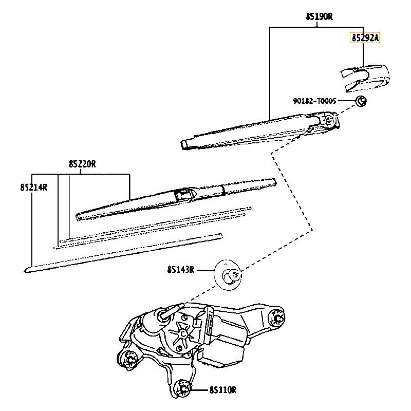 Nắp đậy thanh gạt mưa Fortuner - hãng TOYOTA | 852920K080