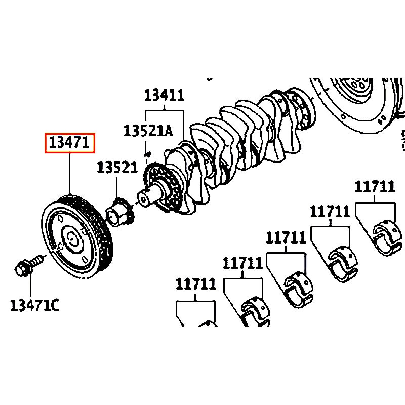 Puly trục cơ Avanza - hãng TOYOTA | 13470BZ070