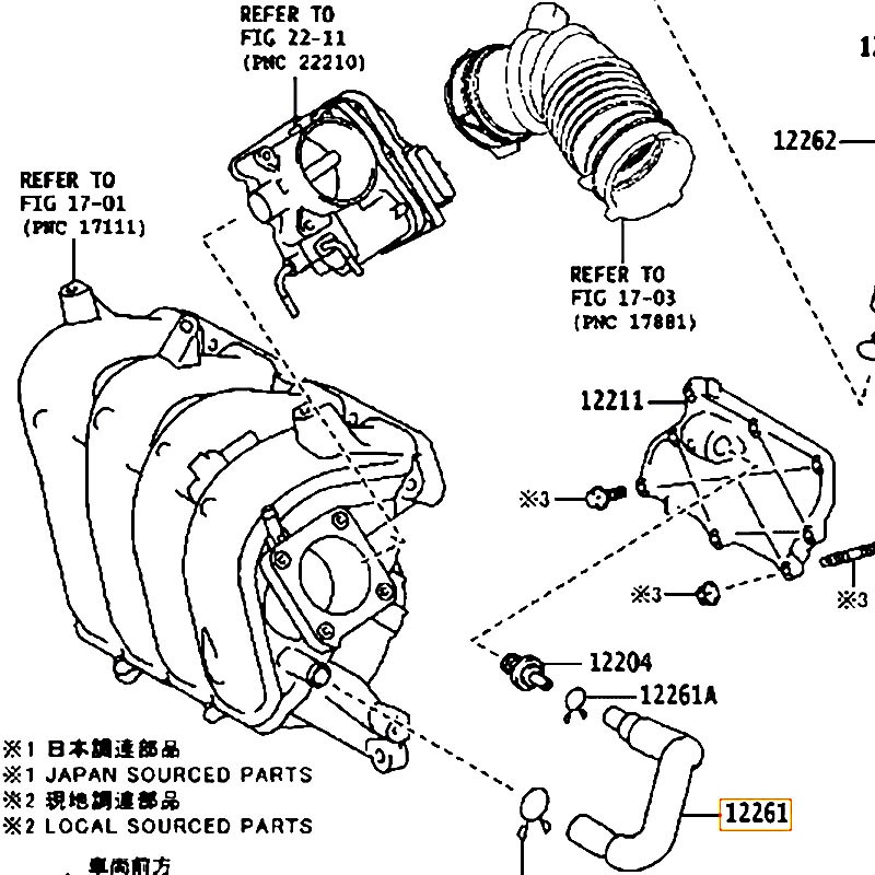 Ống hơi thừa Noah - hãng TOYOTA | 1226137040