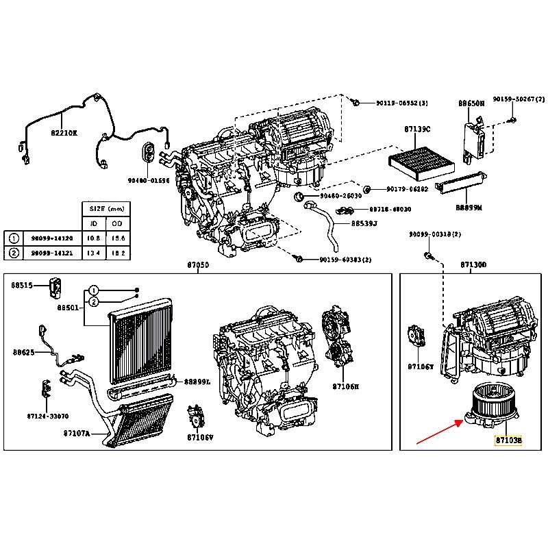 Mô tơ quạt dàn lạnh Lexus 2014 - hãng TOYOTA | 8710333110