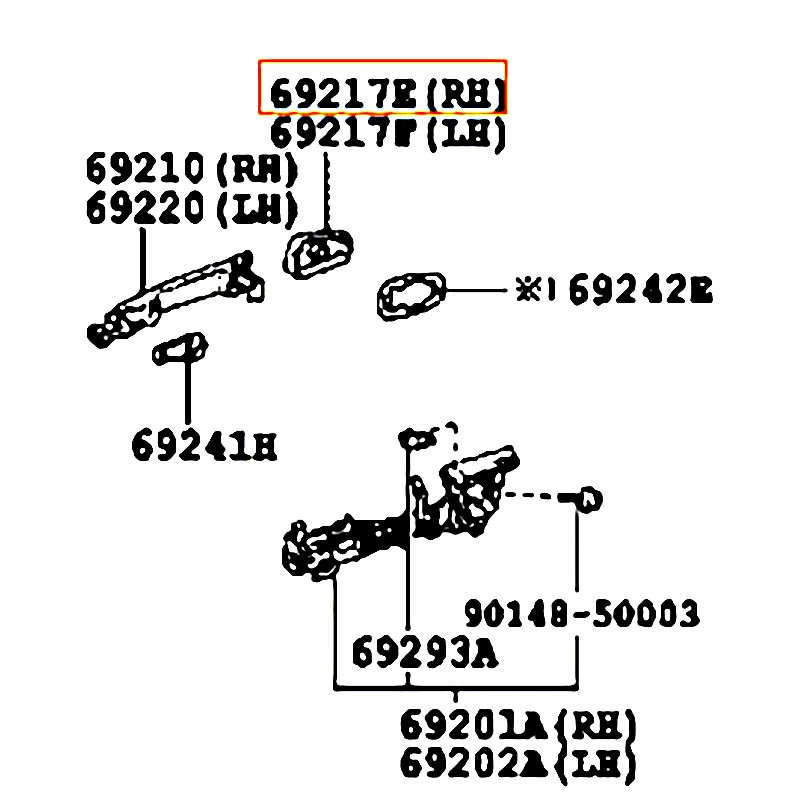 Ốp đuôi tay cửa trước ngoài RH Camry - hãng TOYOTA | 692500N020A1